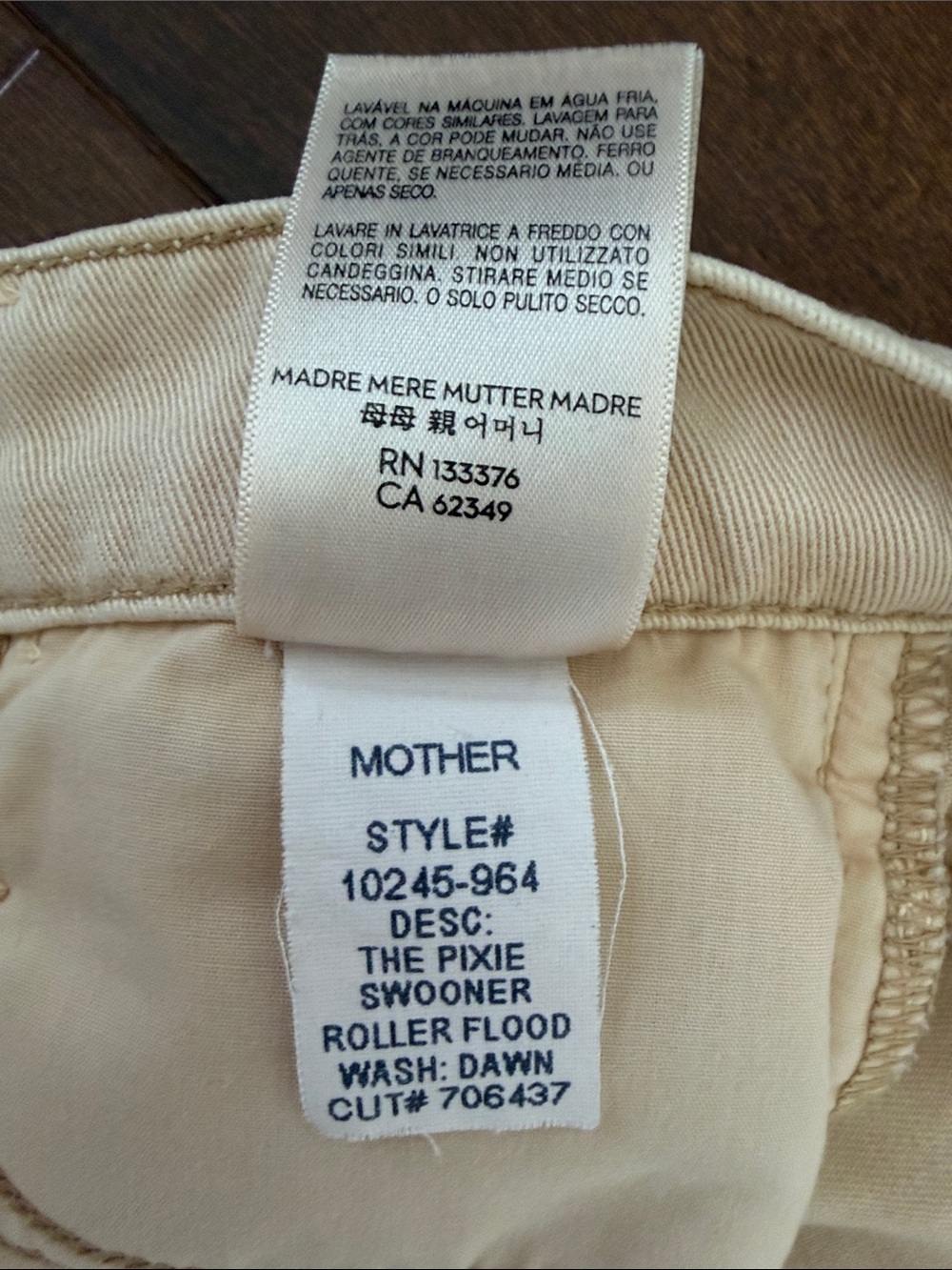 MOTHER The Pixie Swooner Roller Flood High-Rise Wide-Leg Jeans in Cream - Picture 10 of 14
